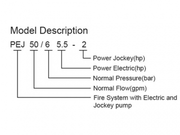 نظام مضخة مكافحة الحريق، سلسلة PEJ (مع مضخة كهربائية   المضخة المساعدة)  PEJ series Fire Pump System (with Electric Pump and Jockey Pump)
