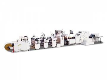 ماكينة تصنيع أكياس ورقية بقاعدة مربعة بتغذية الرول (وحدة تصنيع رقعة المقبض بقالب القطع)، SBH330BW PAV02C