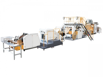 ماكينة تصنيع الأكياس الورقية الأوتوماتيكية بيد مسطحة بتغذية الرول، SBH330B/450B-TH