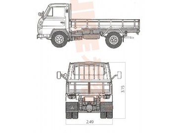 شاحنة مسطحة للنقل المتوسط (مفصلية الجوانب)، FK6-80T (1) 			 Dropside Truck