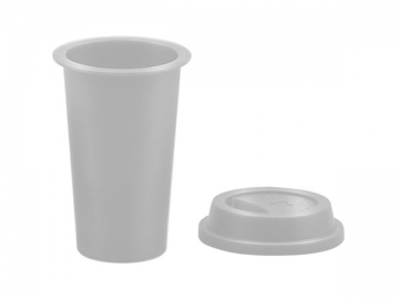 كوب بلاستيك مع غطاء حجم 18 مل (للقهوة والمشروبات الساخنة/ كوب عصير)، سلسلة  CX079