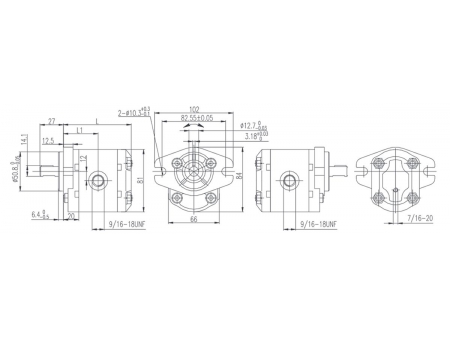 محرك التروس الهيدروليكي 1MF (1.1 إلى 8 مليلتر لكل دورة) Hydraulic Gear Motor