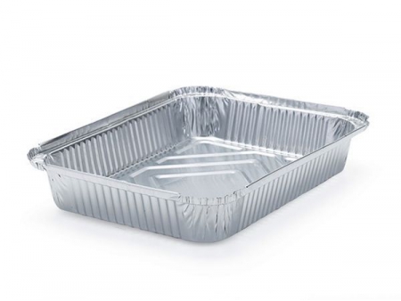 حافظة طعام مربعة من رقائق ألومنيوم (حاوية حفظ الطعام/ علبة من القصدير لحفظ الأطعمة) Square Wrinklewall Aluminum Foil Container