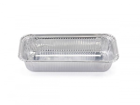 حافظة طعام مستطيلة الشكل (حاوية حفظ الطعام/ صحن قصدير لحفظ الأطعمة) Rectangular Wrinklewall Aluminum Foil Container, G rim