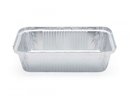 حافظة طعام مستطيلة الشكل (علبة طعام قصدير/ صحن قصدير لحفظ الأطعمة) Rectangular Wrinklewall Aluminum Foil Container, L rim