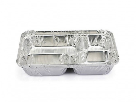 حافظة طعام مقسمة من رقائق الألومنيوم/ صحن قصدير مقسم/ حافظة طعام متعددة الاستخدام Multi Compartment Wrinklewall Aluminum Foil Container