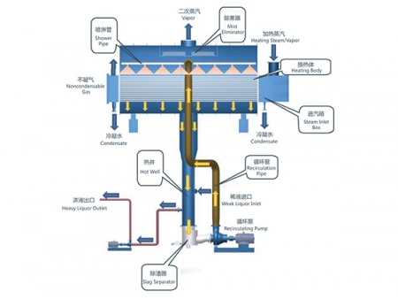 مبخر الغشاء ذو الرش الأفقي (HSE) Horizontal Spray Film Evaporator (HSE)