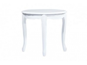 طاولة سفرة دائرية خشبية بيضاء