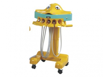كرسي الأسنان للأطفال A8000-IB     (وحدة طب أسنان الأطفال مع كرسي ديناصور مع وحدة جانبية قط مبتسم)