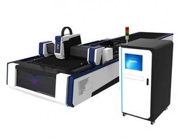 ماكينة تقطيع المعادن بالفايبر ليزر، مع طاولة متحركة  Fiber laser Cutting Machine with Shuttle Table