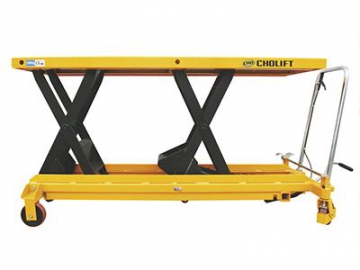 رافعة مقصية أفقية ذات عجلات، سيزر لفت  Hydraulic Horizontal Double Scissor Lift Table