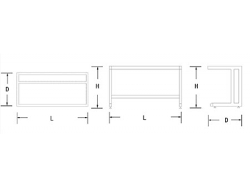 طاولة ذات قوائم على شكل C للأغراض الخفيفة  C Frame Laboratory Table(Light-duty)