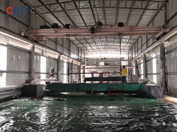 نظام صناعة الثلج الملحي، سعة 40 طن (لأحد الزبائن في Jiangmen)