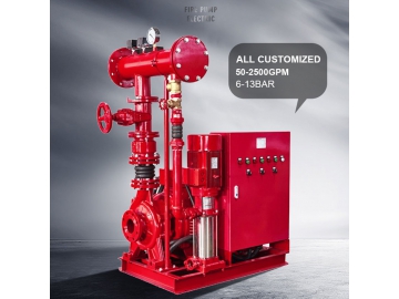 نظام مضخة مكافحة الحريق، سلسلة PEJ (مع مضخة كهربائية   المضخة المساعدة)  PEJ series Fire Pump System (with Electric Pump and Jockey Pump)