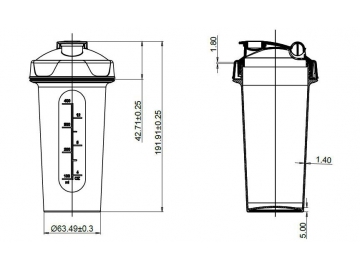عبوات المكملات الغذائية، عبوات بلاستيكية للسوائل 			    RC008 Liquid Bottle