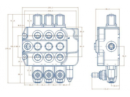 صمام تحكم اتجاهي أحادي الجسم GDV80 (80 إلى 100 لتر\دقيقة) Monoblock Directional Control Valves