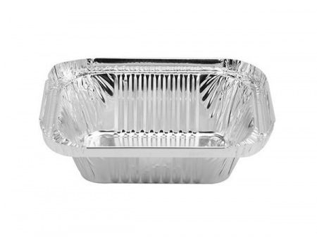 حافظة طعام مستطيلة الشكل (علبة طعام قصدير/ صحن قصدير لحفظ الأطعمة) Rectangular Wrinklewall Aluminum Foil Container, L rim