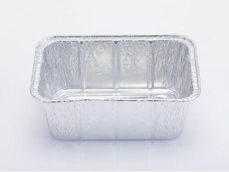 حافظة طعام مستطيلة الشكل (حاوية حفظ الطعام/ صحن قصدير لحفظ الأطعمة) Rectangular Wrinklewall Aluminum Foil Container, G rim