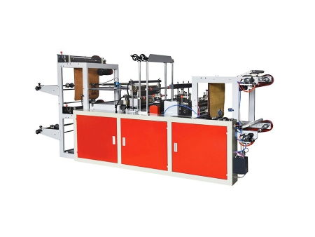 ماكينة تصنيع رول أكياس بلاستيك شفافة ذات مقبض Continuous Roll Vest Bag Making Machine