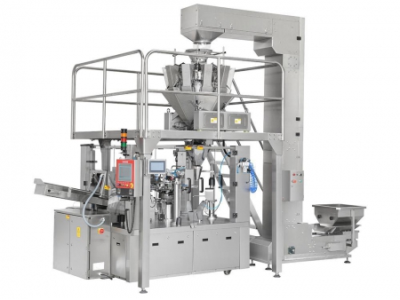 ماكينة أوتوماتيكية دوارة لتعبئة الأكياس الجاهزة، سلسلة DC-820 Premade Pouch Packaging Machine