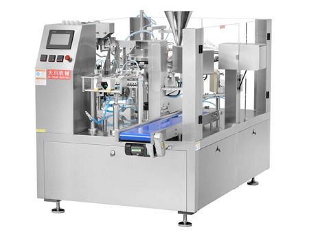 ماكينة أوتوماتيكية دوارة لتعبئة الأكياس الجاهزة، سلسلة DC-820 Premade Pouch Packaging Machine