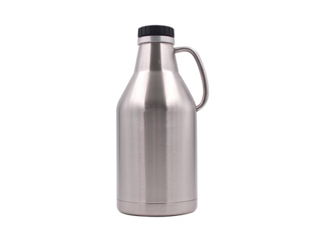 مطارة ستيل معزولة تحفظ الحرارة والبرودة سعة 1.89 لتر (مع غطاء لولبي للغلق المحكم) 1.89L Vacuum Screw Cap Growler