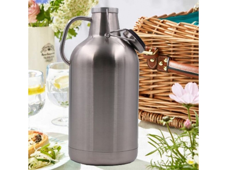 مطارة ستيل معزولة حافظة للحرارة والبرودة سعة 3.78 لتر (مع غطاء فليب توب مانع للتسرب) 3.78L Vacuum Flip Top Growler