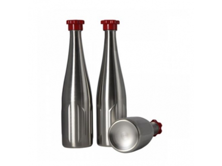 مطرة ستانلس ستيل سعة 1 لتر مع غطاء لولبي (للحليب والمشروبات بجميع أنواعها) 1L Stainless Steel Bottle with Screw Cap