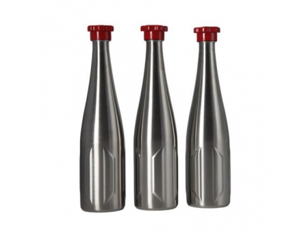 مطرة ستانلس ستيل سعة 1 لتر مع غطاء لولبي (للحليب والمشروبات بجميع أنواعها) 1L Stainless Steel Bottle with Screw Cap