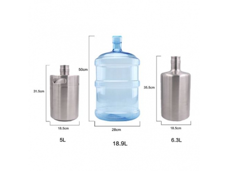 قارورة مياه من ستانلس ستيل سعة 5 لتر (يمكن تركيب موزع عليها وتناسب كل المشروبات)  5L Water Jug (for Water Pump موزعات)