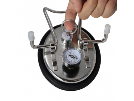 غطاء ستيل للترامس والقوارير مع مقياس Corny Keg Gauge Lid