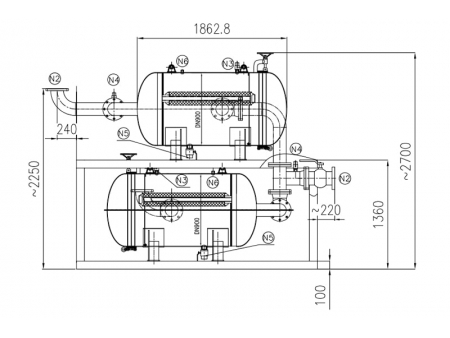 نظام فلترة وترشيح أفقي عالي التدفق Horizontal High Flow Filter System