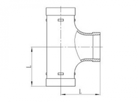 تي جروف عادي طويل Grooved Long Radius Equal Tee