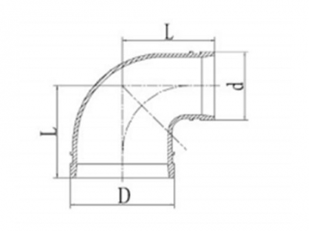 كوع جروف مسلوب 90 درجة Grooved 90° Reducing Elbow