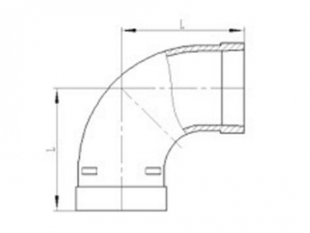 كوع جروف مسلوب 90 درجة طويل Grooved Long Radius 90° Elbow