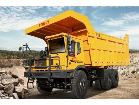 شاحنات نقل الأتربة / معدات مقالع شاحنات قلابة ديزل للطرق الوعرة بحمولة 90 طن Diesel Off-Road Dump Truck