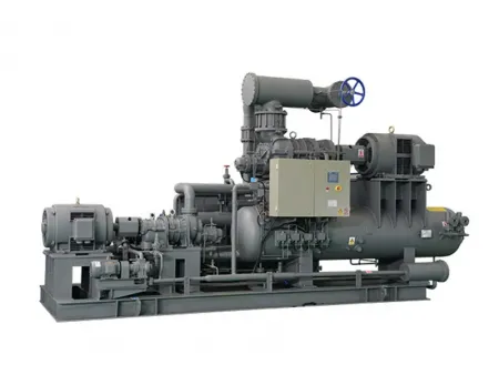 ضاغط تبريد ملولب منفصل مثبت على منصة انزلاقية Open-Type Skid-Mounted Separate Two-Stage Screw Compressor Unit