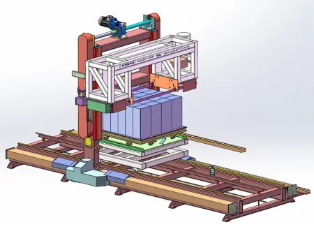 آلة قطع الكتل والألواح الخرسانية أحادية الرأس مع طاولة دوارة (للقطع بشكل عمودي) Single-Head Gantry Vertical Concrete Cutter with Rotary Table