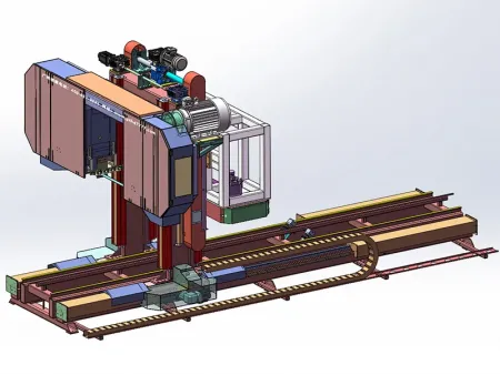 قاطعة عمودية وأفقية للكتل والألواح الخرسانية (لتنفيذ عملية القطع الرأسي والأفقي) Gantry Horizontal & Vertical Concrete Cutter