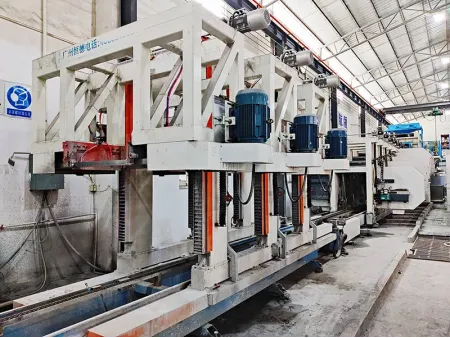 قاطعة عمودية بثلاثة رؤوس وهيكل جسري لقطع الكتل والألواح الخرسانية  Three-Head Gantry Vertical Concrete Cutter