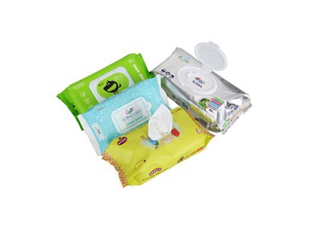 خط إنتاج مناديل مبللة (مع حدة الطي والترطيب والتكديس والتغليف)، سلسلة Fully Automatic Wet Wipes Folding Converting Machine