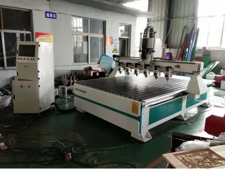 ماكينة رواتر CNC مزدوجة الرأس (للتفريز والحفر والنحت والنقش على الأشكال الخشبية المعقدة) Double Head CNC Router