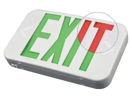 EZCXTEU2BCWEM   لوحة مخرج طوارئ LED مدمجة ثنائية اللون (لافتة خروج طوارئ صغيرة ثنائية اللون بإضاءة LED)