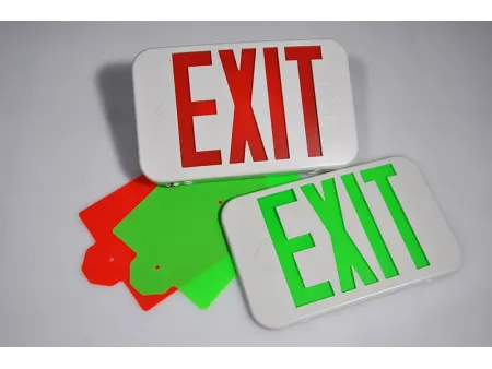 EZCXTEU2BCWEM   لوحة مخرج طوارئ LED مدمجة ثنائية اللون (لافتة خروج طوارئ صغيرة ثنائية اللون بإضاءة LED)