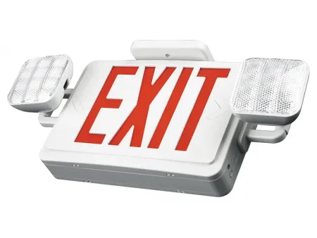 JLEC2GW/JLEC2RW   لوحة مخرج طوارئ (حروف خضراء/حمراء) بإضاءة LED مع كشافات جانبية مدمجة