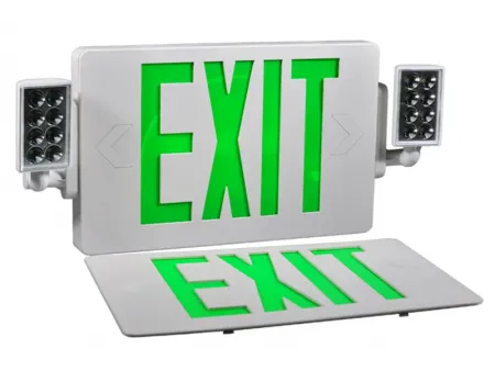 JLECD2GW/JLECD2RW   لوحة مخرج طوارئ LED مع كشافات مدمجة جانبية – بحروف خضراء أو حمراء