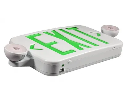 JLECE2GW/JLECE2RW   لوحة مخرج طوارئ LED مع كشافات مدمجة (خيارات للحروف المضيئة: أخضر أو أحمر حسب متطلبات الموقع)