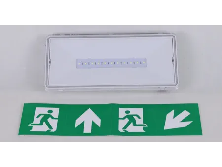 LE515-11    كشاف طوارئ مدمج مع ملصق سهم اتجاه الخروج LED مقاوم للماء والغبار (مزود ب 11 لمبة ليد)