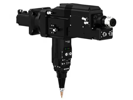 رأس قطع فايبر ليزر بقدرة 8 كيلوواط للحواف المائلة (زاوية قائمة بنظام بندول رقاص، تركيز تلقائي) 8kW Fiber Laser Bevel Cutting Head (Single Pendulum Right Angle, Auto Focus)