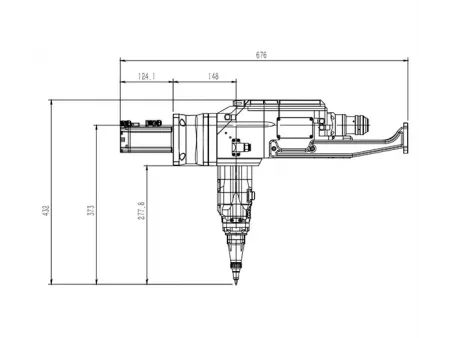 رأس قطع فايبر ليزر بقدرة 8 كيلوواط للحواف المائلة (زاوية قائمة بنظام بندول رقاص، تركيز تلقائي) 8kW Fiber Laser Bevel Cutting Head (Single Pendulum Right Angle, Auto Focus)